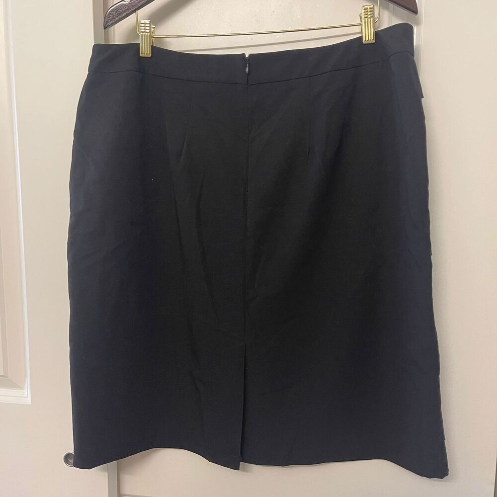 Larry Levine Woman Tiered Layered Pencil Skirt 16W Plus Black Pleat Workwear - Picture 3 of 8